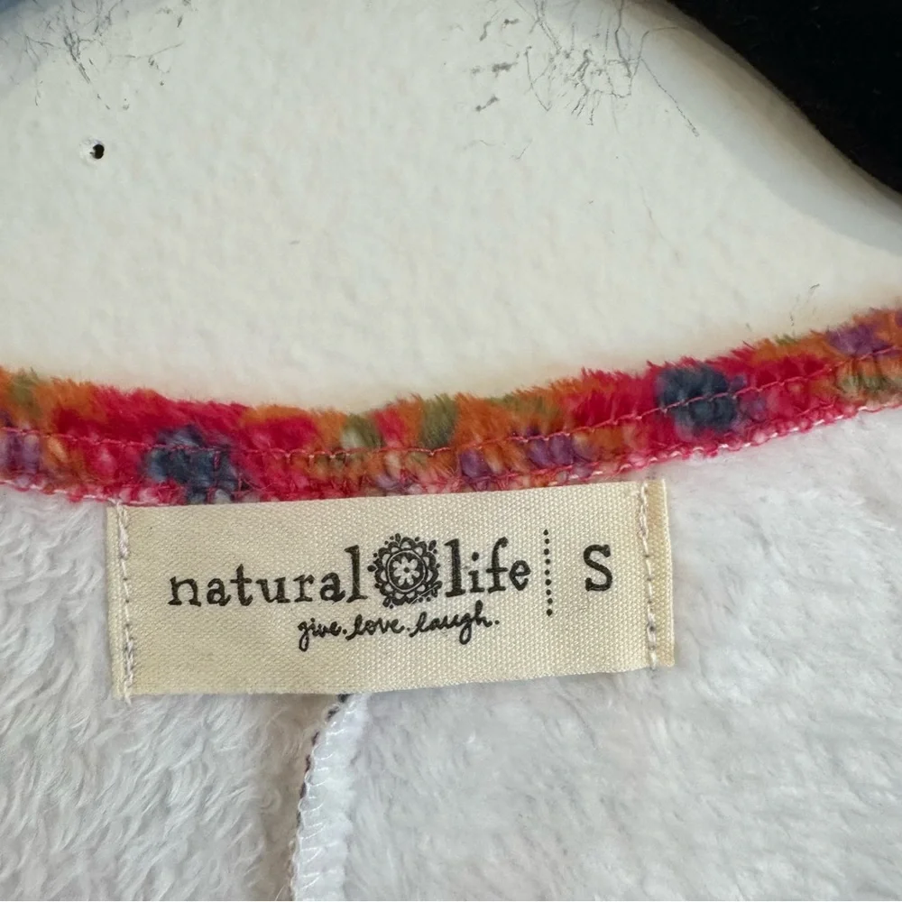 Natural Life Fleece One Piece Pajama Zip Up Boho Comfy Lounge S - Picture 5 of 6